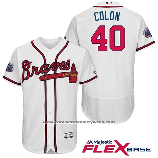 Camiseta Beisbol Hombre Atlanta Braves 40 Bartolo Colon Blanco 2017 All Star Flex Base
